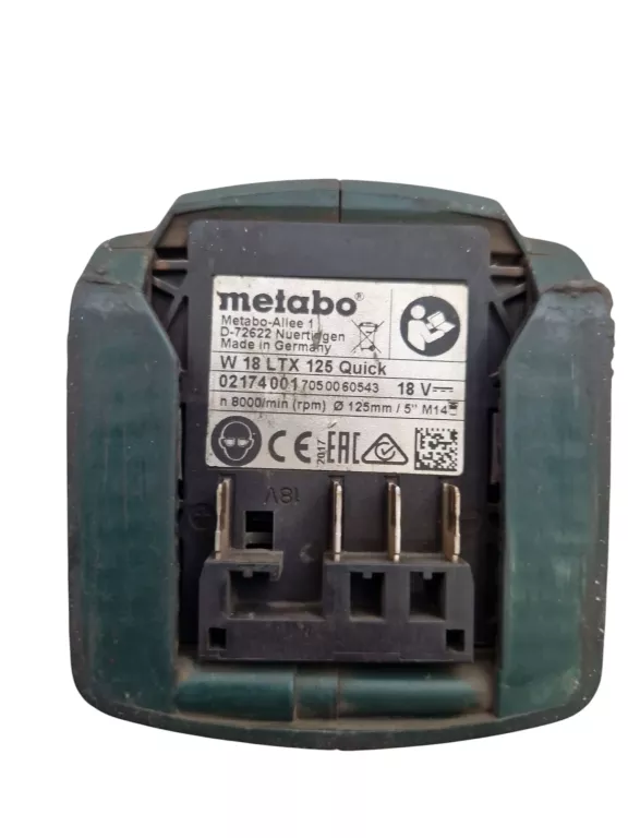 SZLIFIERKA AKUMULATOROWA METABO W 18LTX 125 QUICK + AKUMULATOR