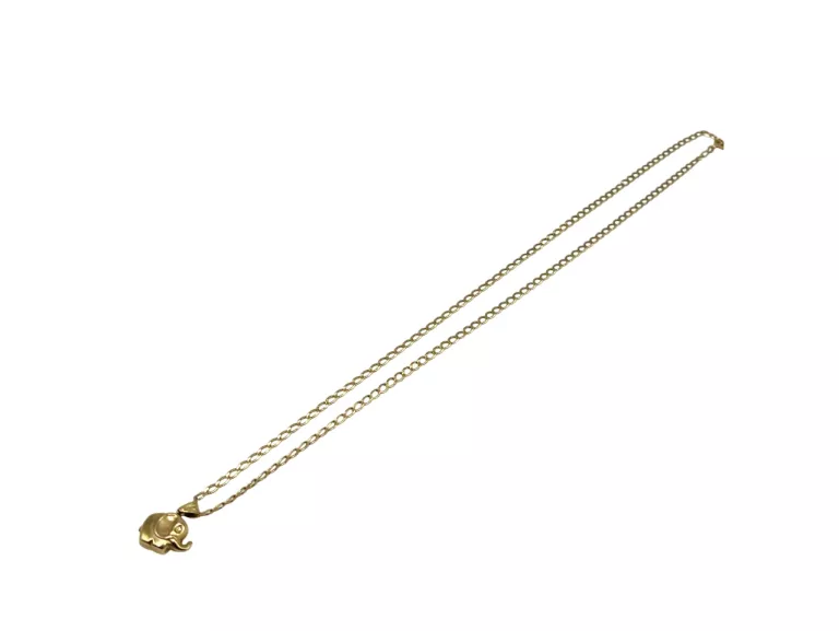 ZŁOTY ŁAŃCUSZEK Z ZAWIESZKĄ SŁONIK I 60 CM I 585 I 8,98 G. I