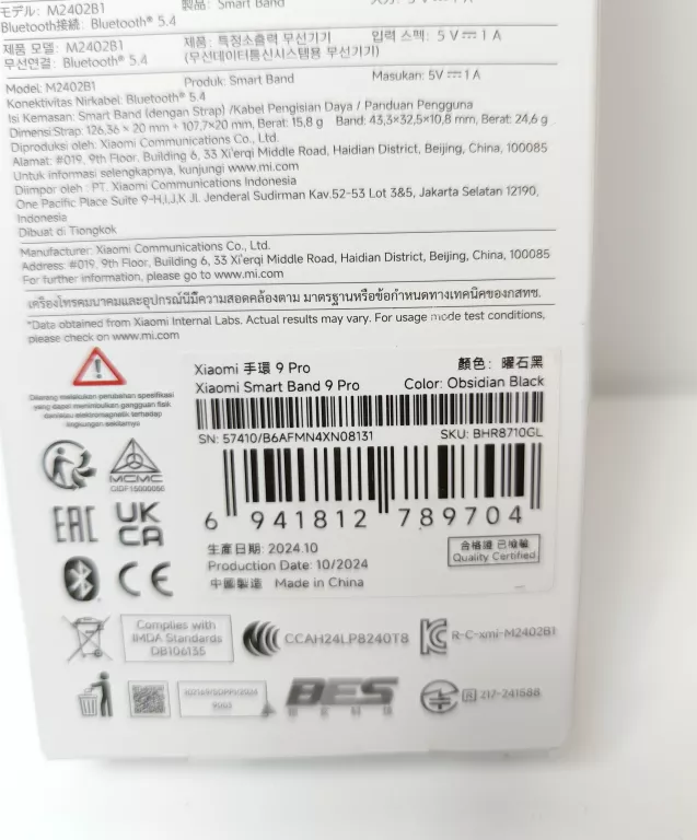 ZEGAREK SMARTBAND XIAOMI SMART BAND 9 PRO CZARNY POWYSTAWOWY !