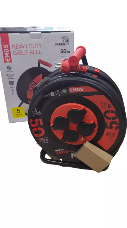 PRZEDŁUŻACZ BĘBNOWY OGRODOWY 50M CZARNY GUMA-NEOPREN 2,5MM2 EMOS P084503
