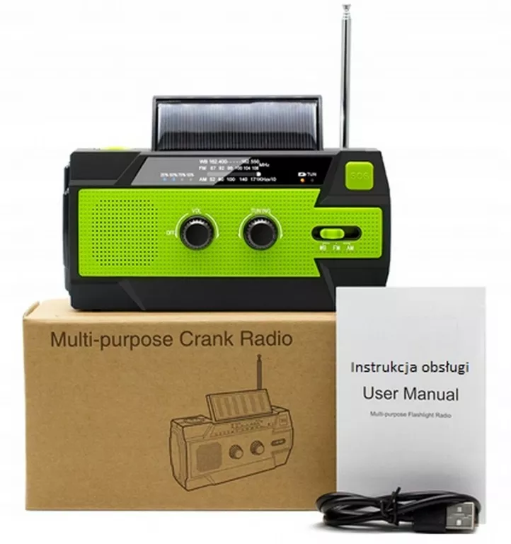 MAŁE RADIO WĘDKARSKIE Z SOLAREM KORBA AM FM