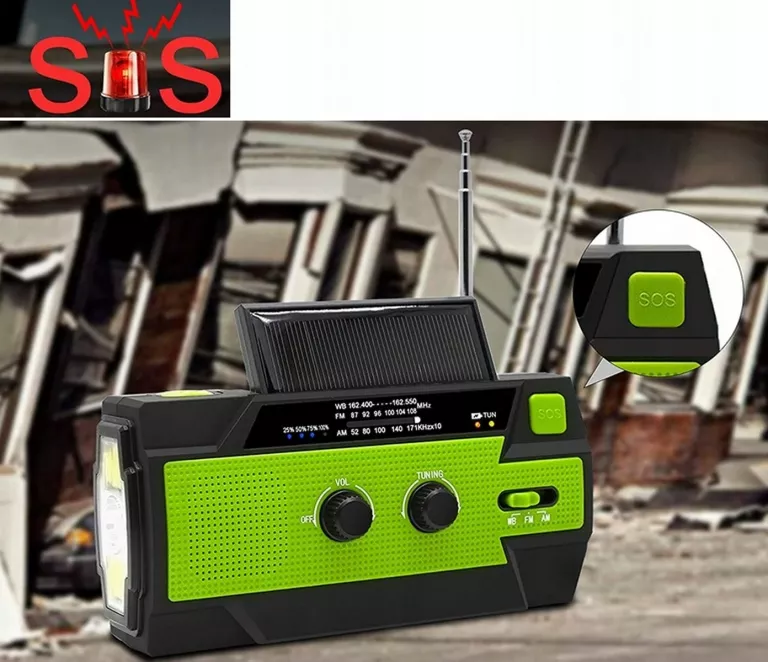 MAŁE RADIO WĘDKARSKIE Z SOLAREM KORBA AM FM