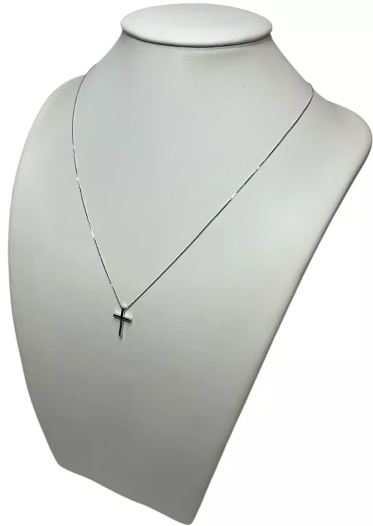 DELIKATNY, SREBRNY ŁAŃCUSZEK Z KRZYŻYKIEM 1,6G/P.925/40-45CM