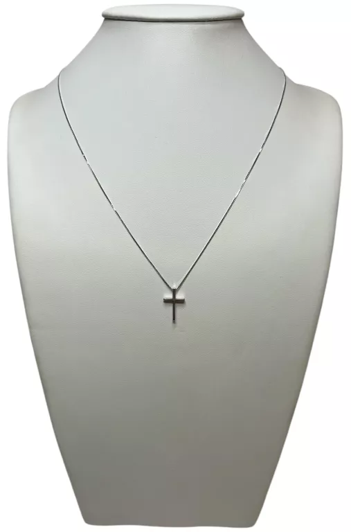 DELIKATNY, SREBRNY ŁAŃCUSZEK Z KRZYŻYKIEM 1,6G/P.925/40-45CM
