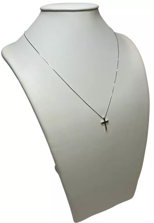DELIKATNY, SREBRNY ŁAŃCUSZEK Z KRZYŻYKIEM 1,6G/P.925/40-45CM