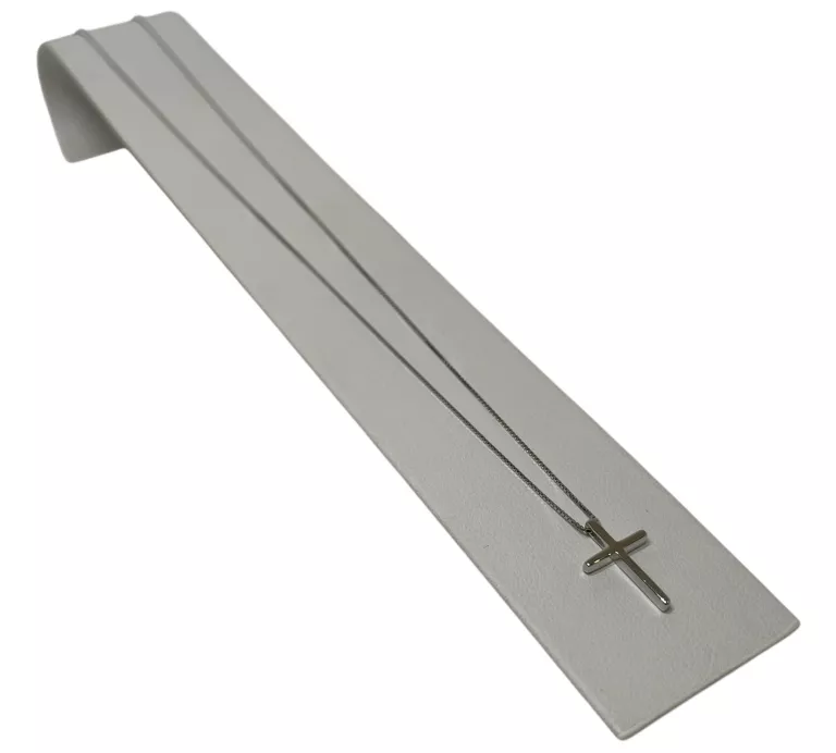 DELIKATNY, SREBRNY ŁAŃCUSZEK Z KRZYŻYKIEM 1,6G/P.925/40-45CM