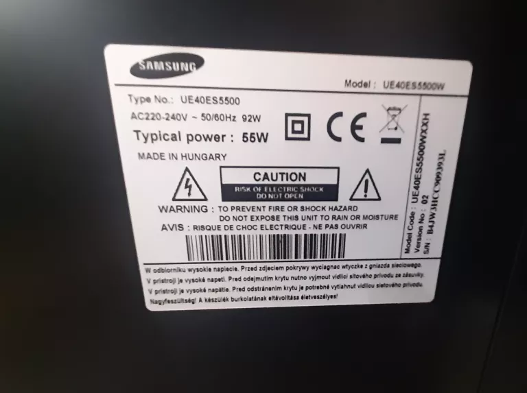 TV SAMSUNG UE40ES5500