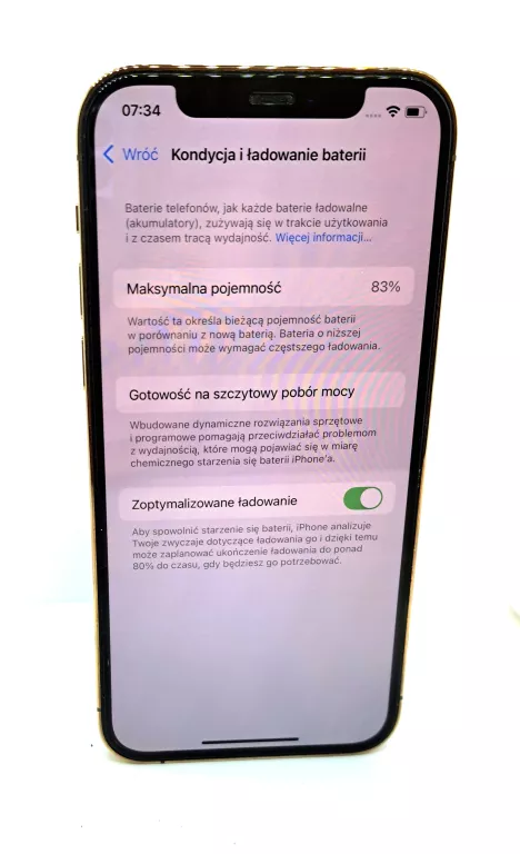 SMARTFON APPLE IPHONE 12 PRO 6 GB / 128 GB 5G ZŁOTY 83 % + 15 ETUI