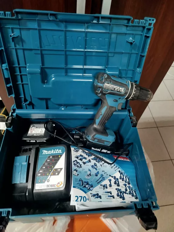 WKRĘTARKA MAKITA DHP485RAJ WALIZKA 2 AUKU ŁADOWARKA