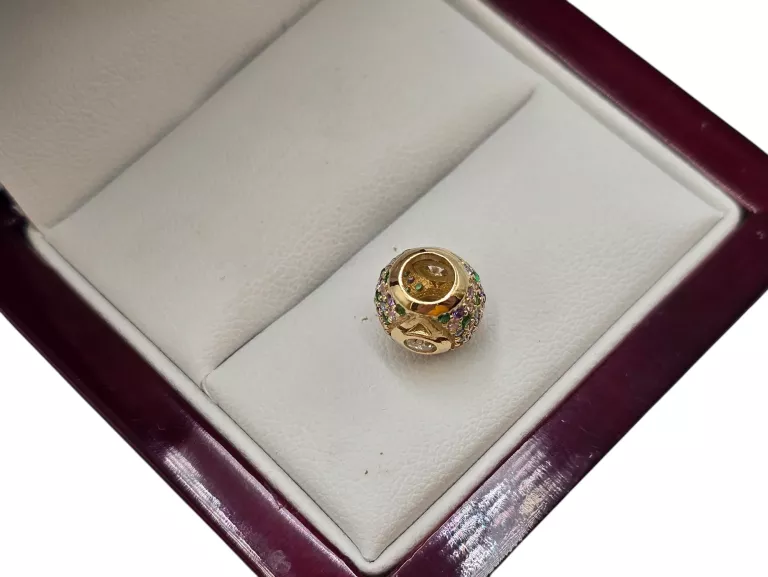 ZŁOTY KORALIK BEADS DO BRANSOLETEK MODUŁOWYCH KOLOROWY 1,91G K42