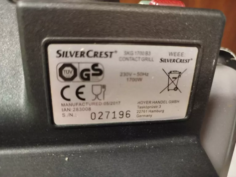 GRILL ELEKTRYCZNY SILVERCREST SKG 1700 B3