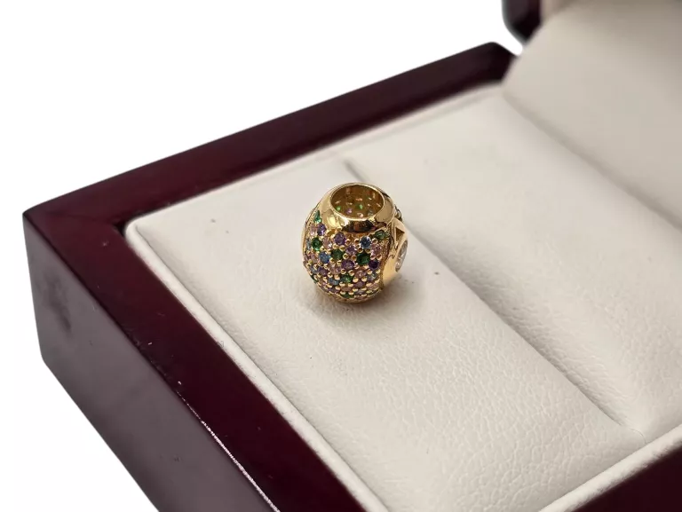 ZŁOTY KORALIK BEADS DO BRANSOLETEK MODUŁOWYCH KOLOROWY 1,91G K42