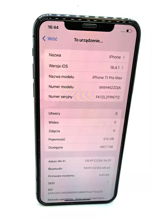 SMARTFON APPLE IPHONE 11 PRO MAX 4 GB / 512 GB 4G (LTE) SZARY STAN PETARD