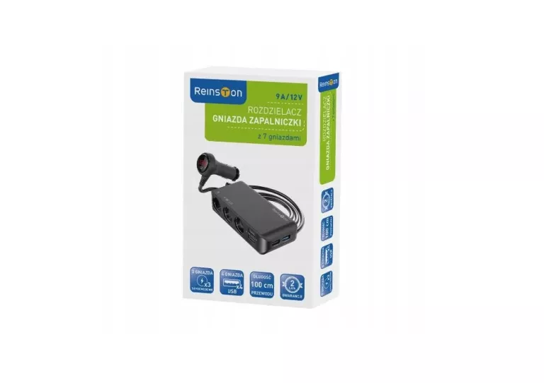 ROZDZIELACZ GNIAZDA ZAPALNICZKI REINSTON 12V / 24V USB QC 3.0 / 3X USB 2.0