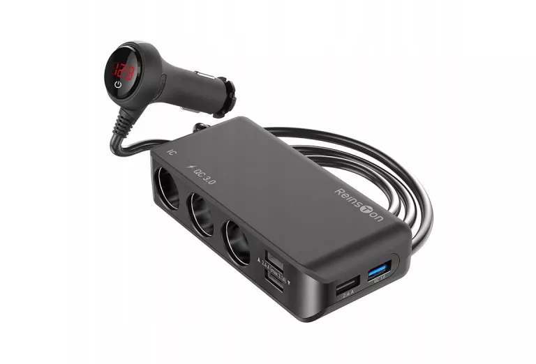 ROZDZIELACZ GNIAZDA ZAPALNICZKI REINSTON 12V / 24V USB QC 3.0 / 3X USB 2.0