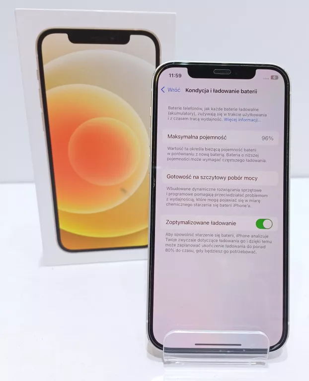 TELEFON IPHONE 12 64GB BAT.96% BIAŁY