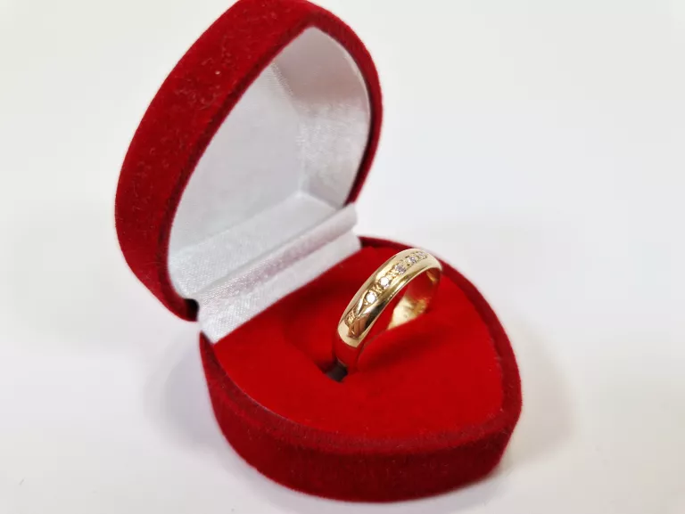 ŚLICZNA ZŁOTA OBRĄCZKA Z BRYLANTAMI | CERTYFIKAT | R16 | P585 | W:4,13G