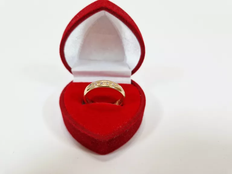 ŚLICZNA ZŁOTA OBRĄCZKA Z BRYLANTAMI | CERTYFIKAT | R16 | P585 | W:4,13G