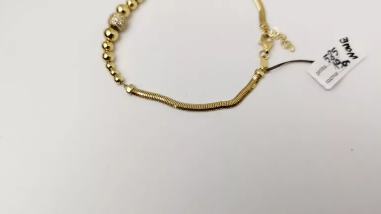 ZJAWISKOWA ZŁOTA BRANSOLETKA 585 KULECZKI 3,92G
