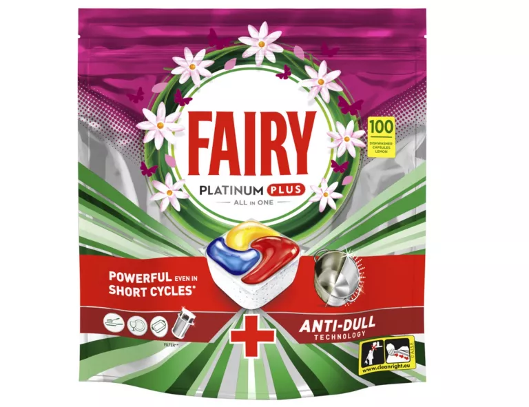 KAPSUŁKI DO ZMYWARKI FAIRY PLATINUM PLUS ALL IN ONE LEMON - 100 SZT..