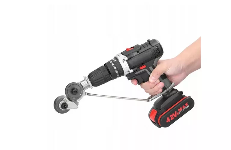 PRZYSTAWKA NA WIERTARKĘ KOŃCÓWKA DO CIĘCIA BLACHY METALU ADAPTER NAKŁADKA