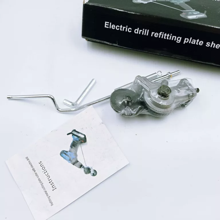 PRZYSTAWKA NA WIERTARKĘ KOŃCÓWKA DO CIĘCIA BLACHY METALU ADAPTER NAKŁADKA