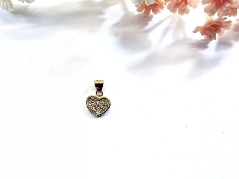 PIĘKNA ZŁOTA ZAWIESZKA SERCE 0,84 G 585