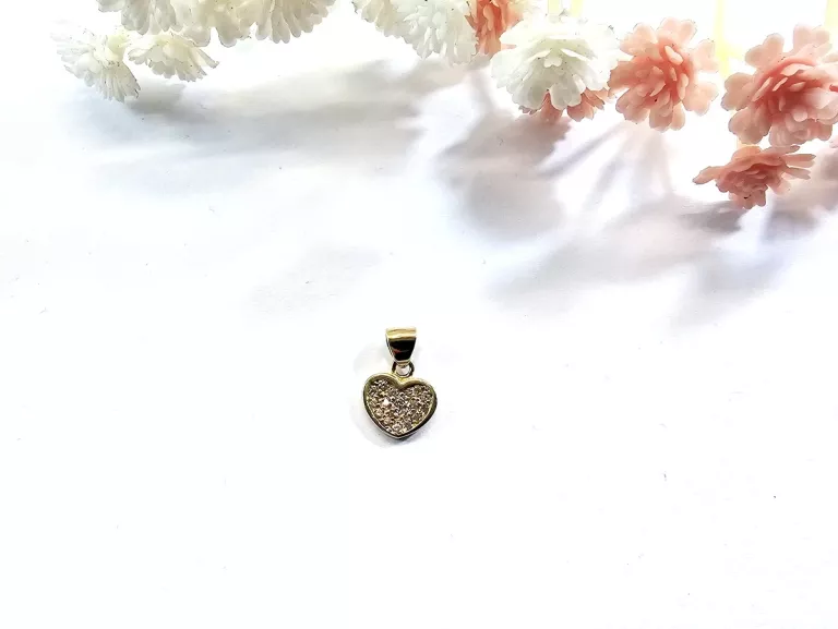 PIĘKNA ZŁOTA ZAWIESZKA SERCE 0,84 G 585
