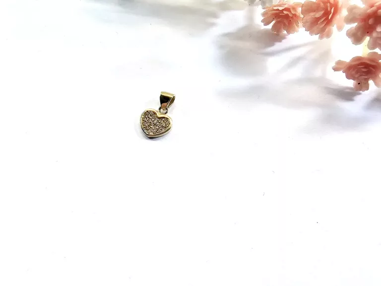 PIĘKNA ZŁOTA ZAWIESZKA SERCE 0,84 G 585