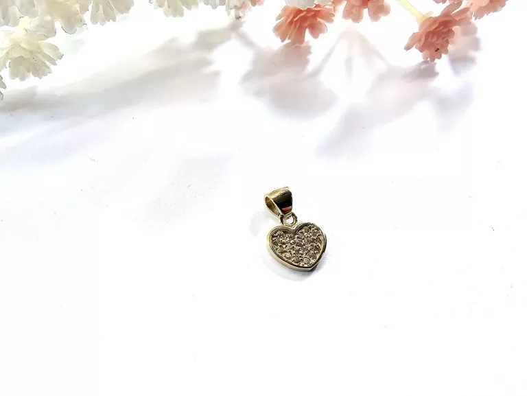 PIĘKNA ZŁOTA ZAWIESZKA SERCE 0,84 G 585