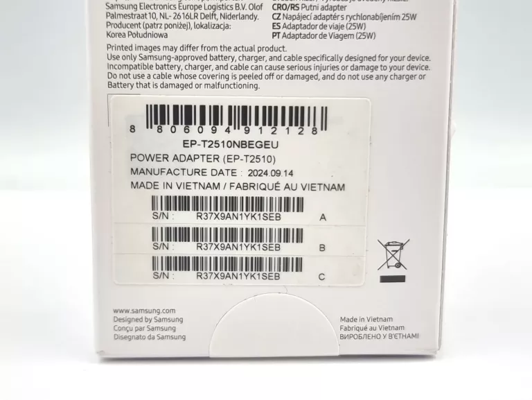 SAMSUNG 25W EP-TA2510 (BEZ KABLA) CZARNA