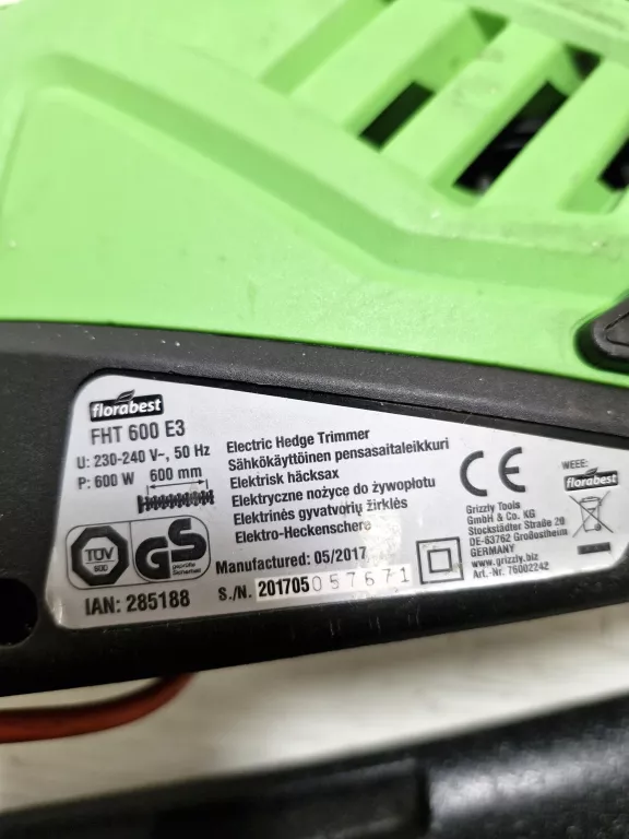 NOŻYCE DO ŻYWOPŁOTU FLORABEST FHT 600 E3