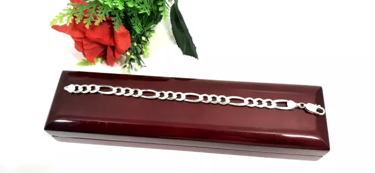 ŚLICZNA SREBRNA BRANSOLETKA FIGARO 13,95 G 925 20CM