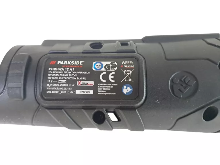 PARKSIDE PERFORMANCE PPMFWA 12 A1 NARZĘDZIE WIELOFUNKCYJNE AKUMULATOROWE