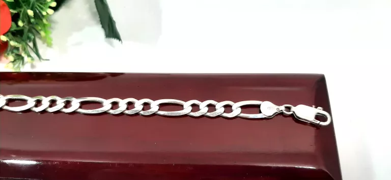 ŚLICZNA SREBRNA BRANSOLETKA FIGARO 13,95 G 925 20CM