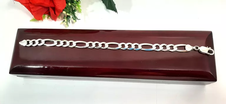 ŚLICZNA SREBRNA BRANSOLETKA FIGARO 13,95 G 925 20CM