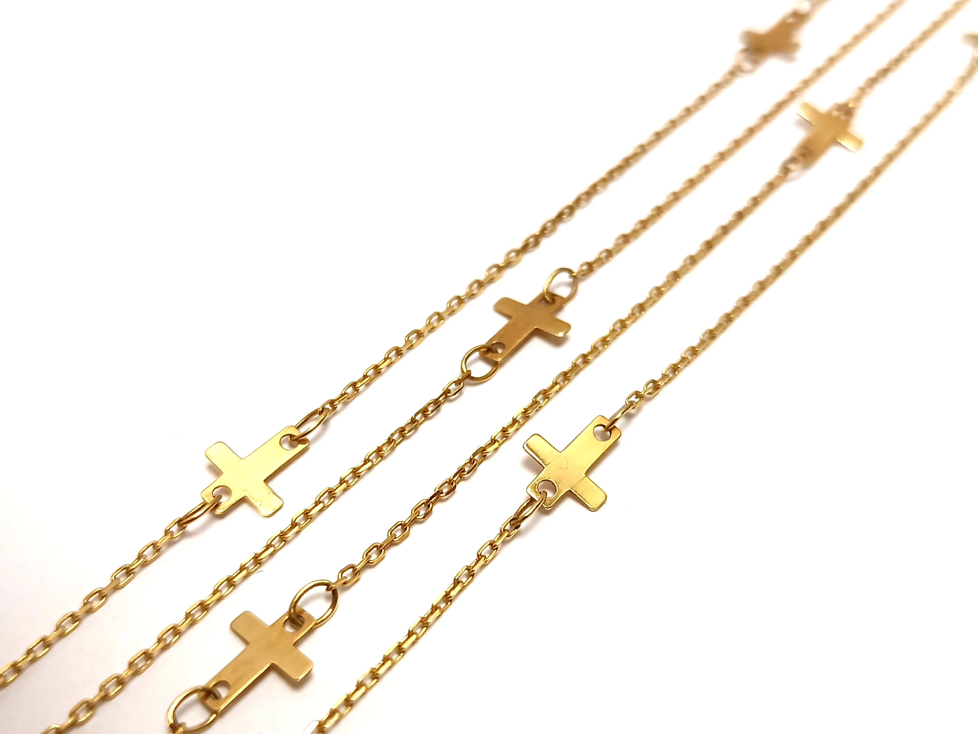 piekny-zloty-lancuszek-krzyzyki-pr-585-283g-dlugosc-calkowita-7500