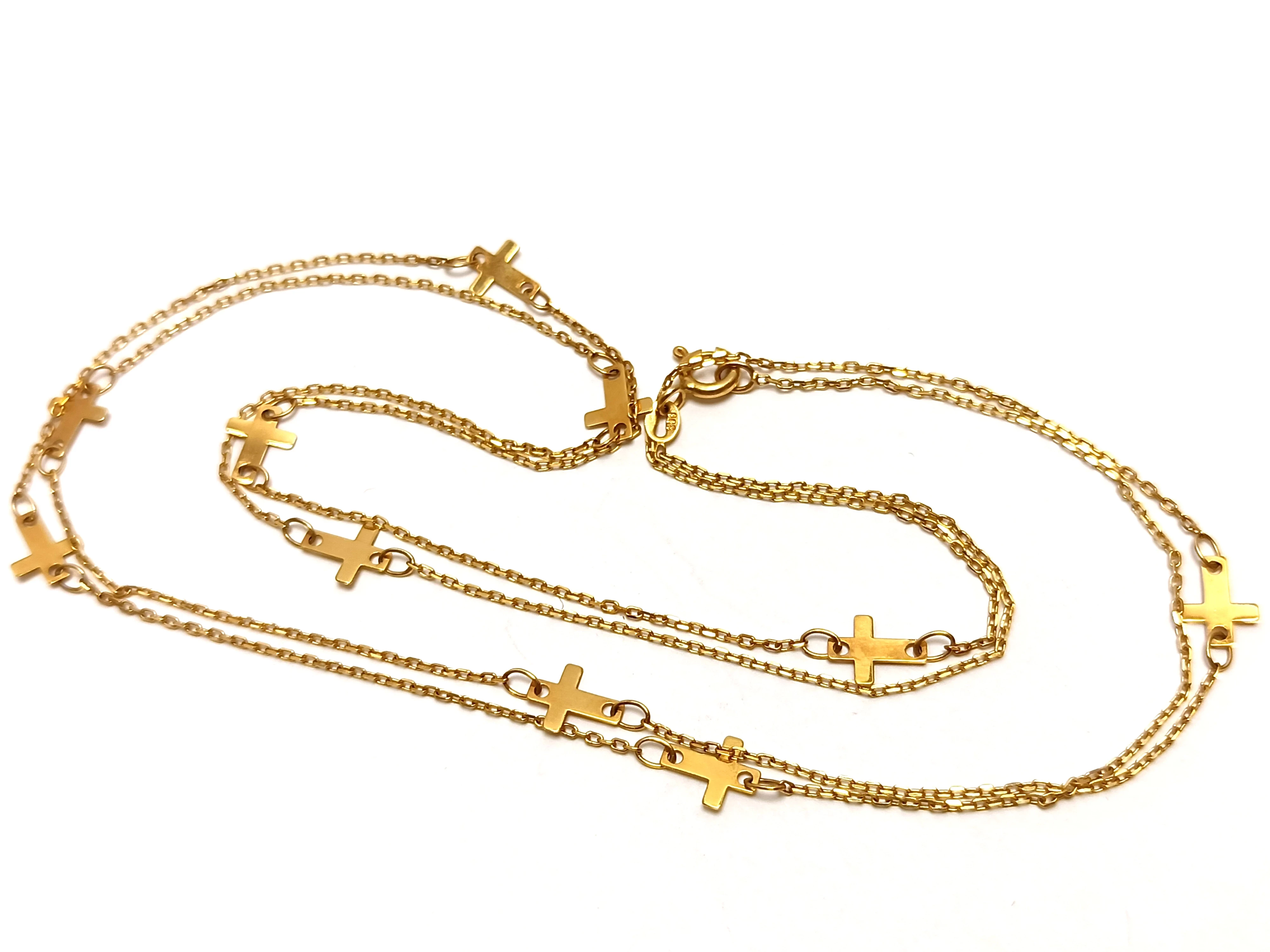 piekny-zloty-lancuszek-krzyzyki-pr-585-283g-rodzaj-2205-2