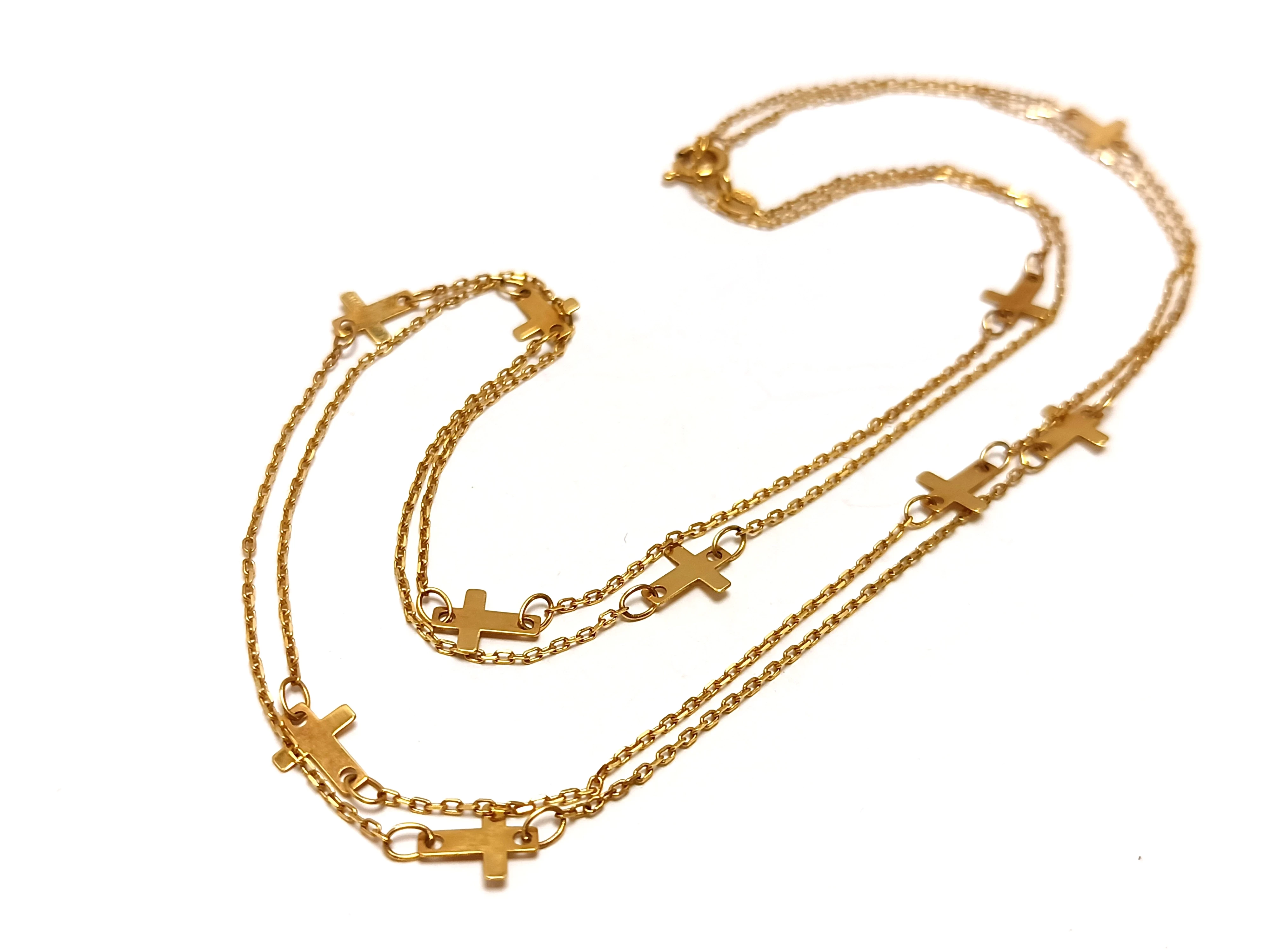 piekny-zloty-lancuszek-krzyzyki-pr-585-283g-stan-11323-2