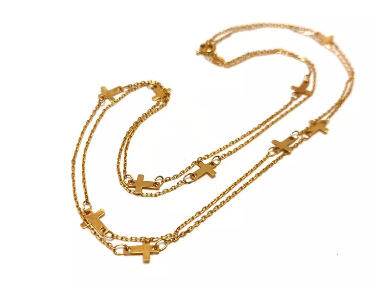 piekny-zloty-lancuszek-krzyzyki-pr-585-283g-stan-11323-2