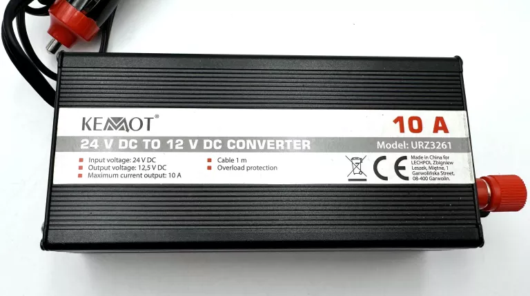 PRZETWORNICA NAPIĘCIA 24V NA 12V 10A URZ3261 KEMOT