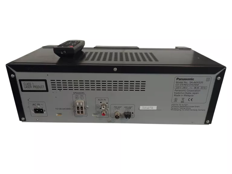 WIEŻA PANASONIC SA-AKX520 + 2 GŁOŚNIKI + PILOT + ZASILACZ + KABEL ANTENOWY