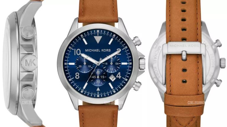 ZEGAREK MICHAEL KORS  GAGE NIEBIESKI/SKÓRA O45 MM PUDEŁKO /INSTRUKCJA
