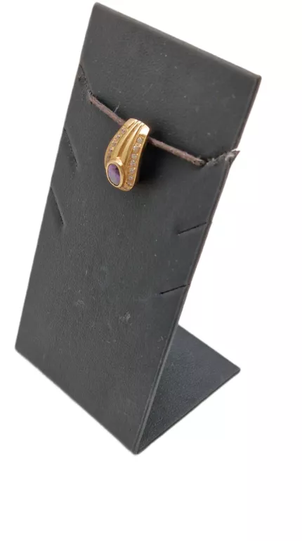 PIEKNA ZŁOTA ZAWIESZKA Z FIOLETOWĄ CYRKONIĄ P.585 2,34 G R.1 CM