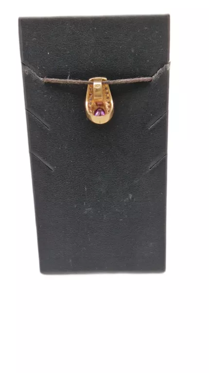 PIEKNA ZŁOTA ZAWIESZKA Z FIOLETOWĄ CYRKONIĄ P.585 2,34 G R.1 CM