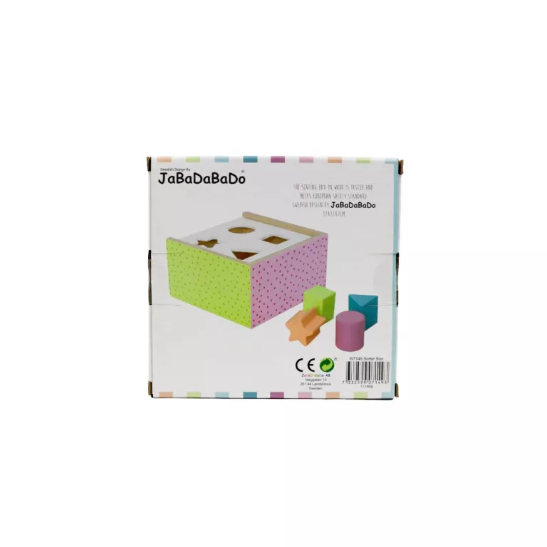 DREWNIANY SORTER KOLOROWYCH KSZTAŁTÓW DLA DZIECKA - JABADABADO