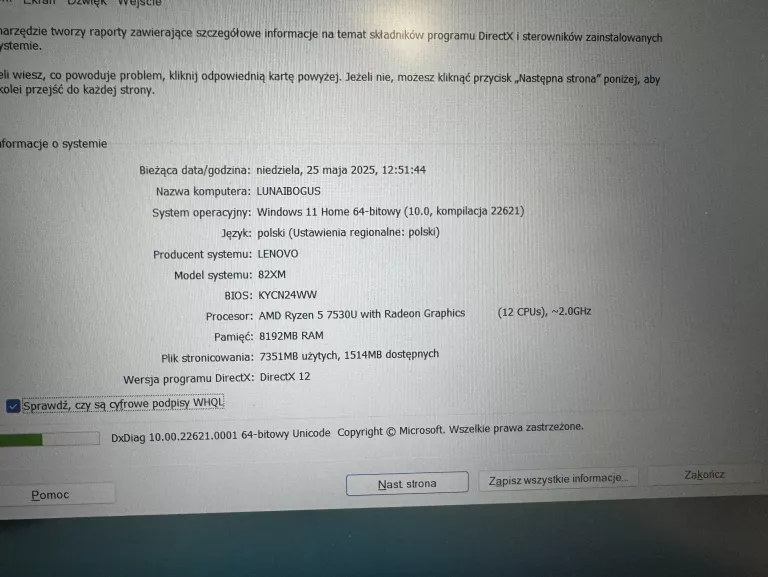 LAPTOP LENOVO IDEAPAD SLIM 3 15BR8 8GB / 512GB / RYZEN 5