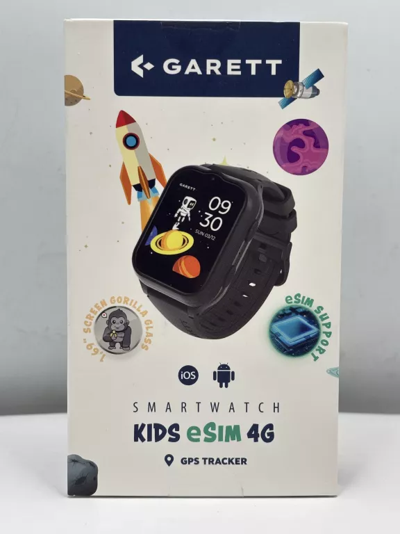 GARETT. SMARTWATCH DLA DZIECI GARETT KIDS ESIM 4G CZARNY
