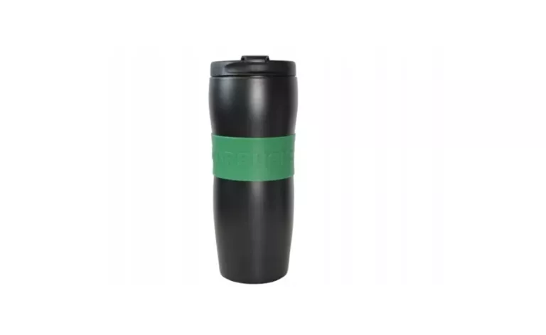 KUBEK TERMICZNY STARBUCKS CZARNY Z ZIELONYM PASKIEM 354 ML