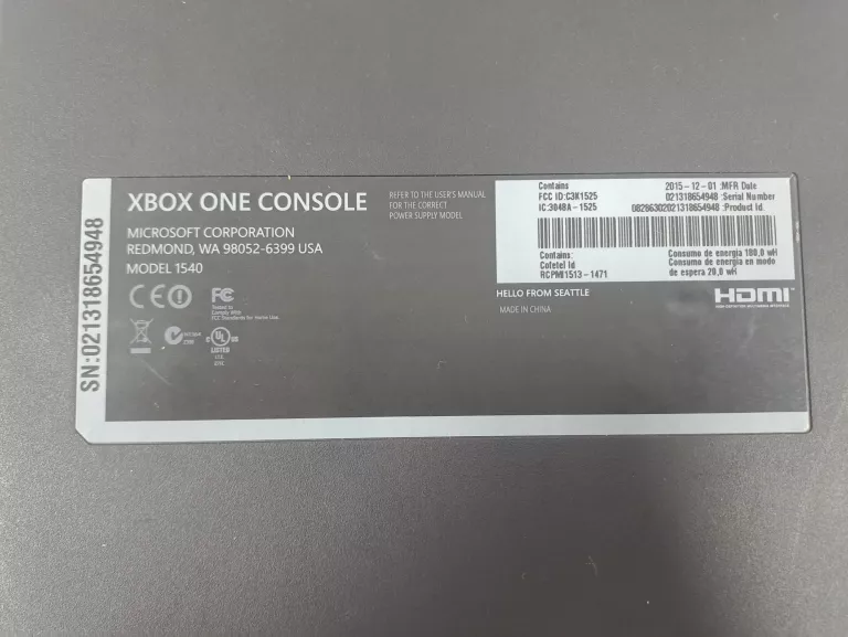 XBOX ONE 1TB BEZ KONTROLERA